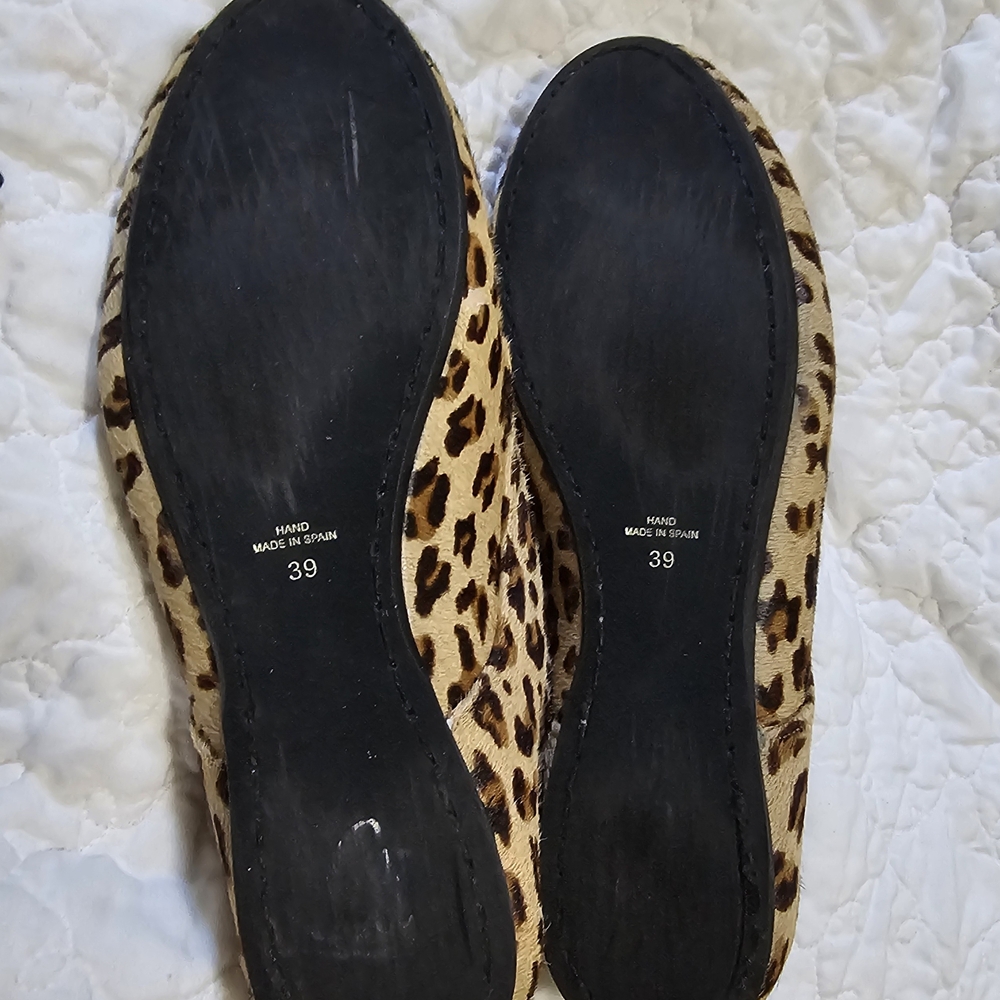 Papanatas Leopard Print Shoes Lace-Up Flats Size 39 - Picture 7 of 11